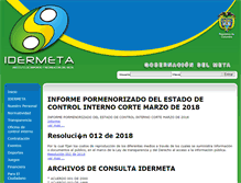 Tablet Screenshot of idermeta.gov.co